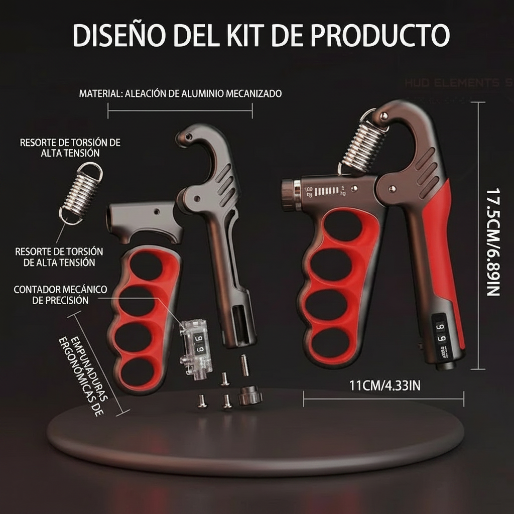 Expansor de muñeca para gimnasio con fuerza de agarre de 5-60/100/150 kg, fortalecedor de manos ajustable para recuperación muscular y ejercicios de fuerza de manos.