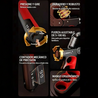 Expansor de muñeca para gimnasio con fuerza de agarre de 5-60/100/150 kg, fortalecedor de manos ajustable para recuperación muscular y ejercicios de fuerza de manos.