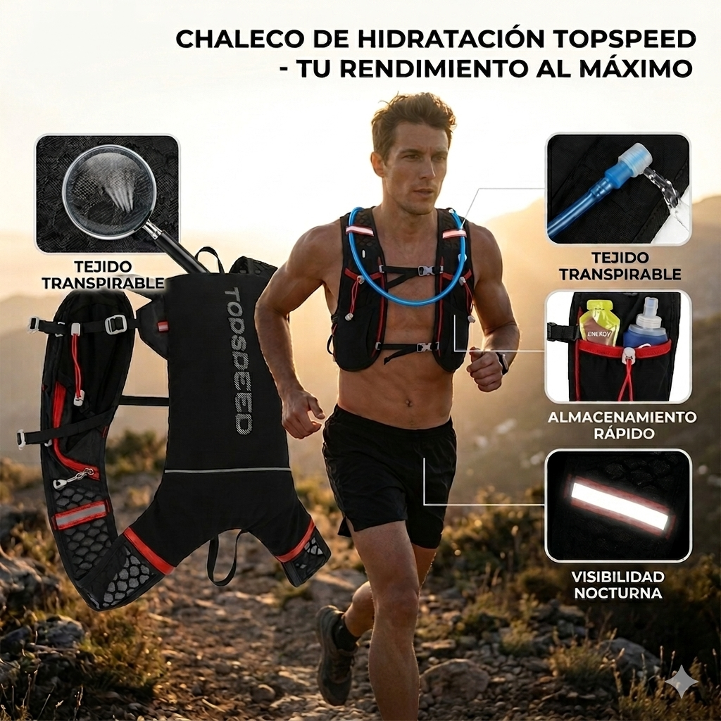Mochila de Trail Running Ultraligera 5L – Chaleco de Hidratación para Ciclismo y Deporte al Aire Libre con Bolsa de Agua de 1,5L