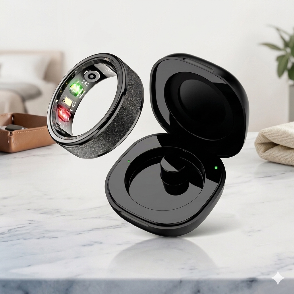 Anillo inteligente R10 con estuche de carga para hombres y mujeres, monitor de salud y sueño, resistente al agua hasta 5 ATM, modo multideporte.