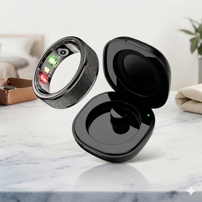 Anillo inteligente R10 con estuche de carga para hombres y mujeres, monitor de salud y sueño, resistente al agua hasta 5 ATM, modo multideporte.