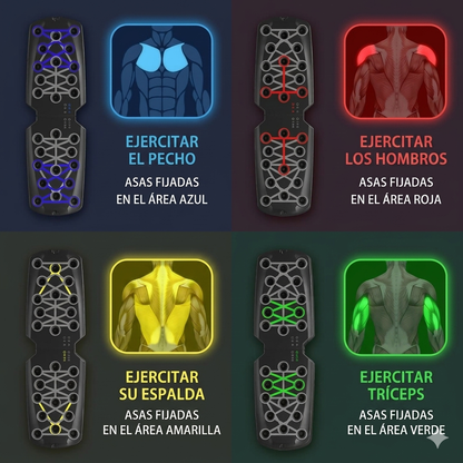Juego de tabla de flexiones multifuncional portátil con asas, plegable, para entrenamiento de pecho, abdomen, brazos y espalda.